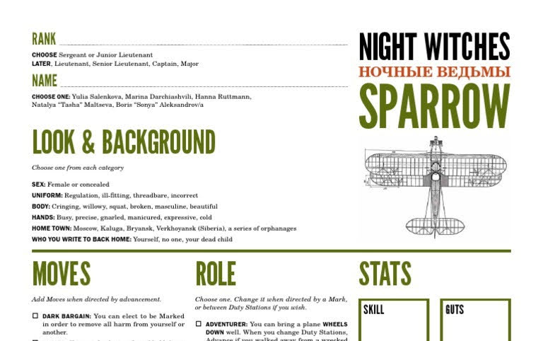 Night Witches Playbook